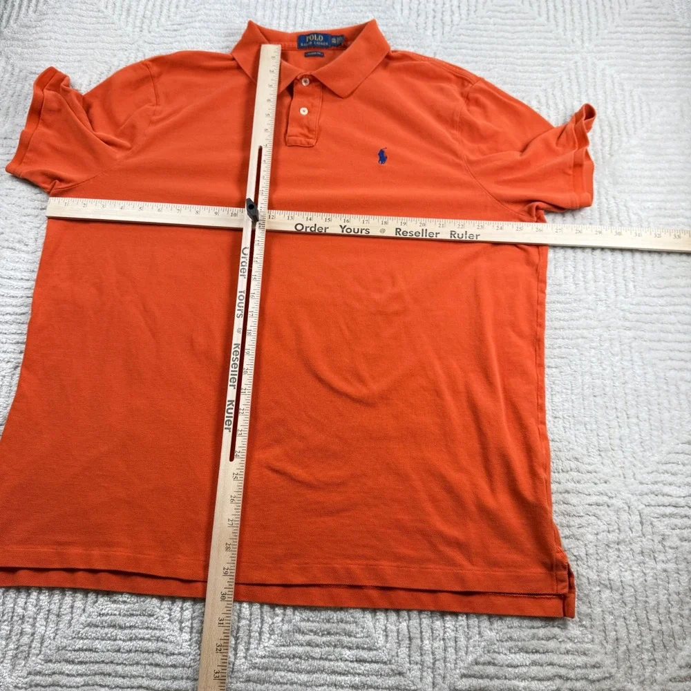 Polo Ralph Lauren Polo Shirt Men XXL Orange Classic Fit Cotton Preppy Golf Fratt